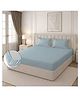 Morado Premium Glace Cotton Elastic Fitted Double Bedsheet with 2 Pillow Covers (72 x 78 x 8 Inches) White Grey Check - Grey