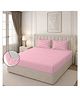 Morado Premium Glace Cotton Elastic Fitted Double Bedsheet with 2 Pillow Covers (72 x 78 x 8 Inches) White & Pink Check - Pink