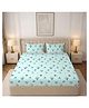 Morado Premium Glace Cotton Elastic Fitted Double Bedsheet with 2 Pillow Covers (72 x 78 x 8 Inches) Lavender Floral - Lavender