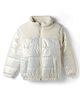 Primo Gino Padded Quilted Jacket with Full Sleeves and Fur Detail in Offwhite for 4-5 Years