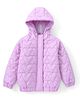 Primo Gino Woven Full Sleeves Hooded Padded Quilted Jacket With Heart Design - Light Purple