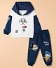 Babyhug Disney Terry Knit Full Sleeves Hooded T-shirt and Joggers Set With Mickey Mouse Graphic - Navy Blue