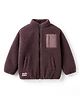 Primo Gino Woven Full Sleeves Solid Colour Sherpa Jacket - Wine