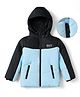 Primo Gino Woven Puffer Quilted Jacket with Full Sleeves and Skate Print - Light Blue