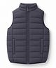 Primo Gino Woven Puffer Quilted Sleeveless Jacket - Black