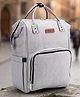 Babyhug Spacious and Multifunctional Denim Diaper Backpack - Stone Grey Wide Fish Mouth Opening| Insulated Feeding Bottle Pouches| Wipes Dispenser| Easy Access Back Opening