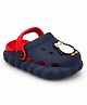 Chiu Penguin Applique Detailed Slingback Perforated Clogs - Red