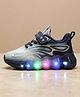 ABROS Mesh Detailed Ombre Abstract Designed Velcro Closure LED Shoes - Blue & Navy Blue