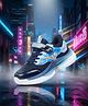 ABROS Mesh Detailed Abstract Designed Velcro Closure Shoes - Navy Blue & Sky Blue