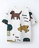 Googo Gaaga 100% Cotton Knit Half Sleeves Dog Aop Printed T-Shirt - White