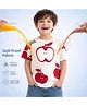Googo Gaaga Cotton Knit Half Sleeves Apple Printed Tee - Off White