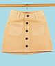 tweeny mini 100% Cotton Woven Buttons Embellished Mini Skirt - Butterscotch Cream