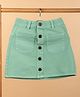 tweeny mini 100% Cotton Woven Buttons Embellished Mini Skirt - Mint Green