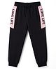CUCUMBER Sinker Knit Full Length Text Printed Lounge Pant - Black