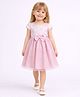 Funshine Woven Half Sleeves Bow Applique Detailed Dress - Pink
