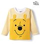 Babyhug Disney Cotton Knit Striped T-Shirt with Full Sleeves and Winnie The Pooh Print - Yellow