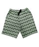 Kidcity Cotton Knit Abstract Printed Shorts - Dark Green