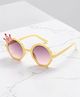 Stol'n Crown Applique Detailed UV Protected Sunglasses - Yellow