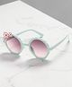 Stol'n Floral Applique Detailed UV Protected Sunglasses - Sky Blue