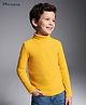 Honeyhap Premium Rib Cotton Spandex Knit Full Sleeves Solid T-Shirt with Bio Finish - Yellow