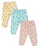 Bodycare Cotton Knit Full Length Thermal Lounge Pant with Car & Giraffe Print Pack of 3 - Pink Blue & Yellow