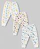 Bodycare Cotton Knit Full Length Thermal Bottomwear with Bear & Car Print Pack of 3 - Off White
