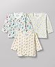 Bodycare Cotton Knit Full Sleeves Dino & Fish Printed Jhablas Pack of 3 -  Off White