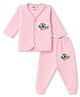 Bodycare Cotton Knit Full Sleeves Thermal Wear Set with Animal Print - Pink