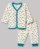 Bodycare Cotton Knit Full Sleeves Dino Printed Thermal Set - Off White