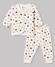 Bodycare Cotton Knit Full Sleeves Thermal Wear Set with Bear Print - Off White