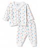 Bodycare Cotton Knit Full Sleeves Dino Printed Thermal Set- Off White