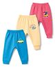 Bodycare Cotton Knit Full Length Thermal Bottomwear with Car & Dino Print Pack of 3 - Dark Pink & Blue