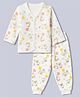 Bodycare Cotton Blend Knit Full Sleeves Thermal Inner Wear Set with Bears And Balloons Print - Offwhite