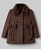 Babyhug Woven Trench Coat with Full Sleeves and Bow Detail - Brown