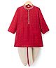 Babyhug Select Woven Full Sleeves Floral Embroidered Kurta Dhoti Set - Red