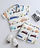 Knitting Doodles Pure Cotton Woven Half Sleeves Vintage Cars Printed Coordinating Shirt & Shorts Set - Multi Colour