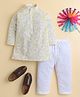 Knitting Doodles Cotton Woven Full Sleeves Floral Printed Kurta & Pyjama Set - Yellow