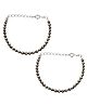 Darshraj Jewels 925 Sterling Silver Natural Pyrite Beads Detailed Adjustable Bracelet - Grey