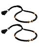 Darshraj Jewels 925 Sterling Silver Tiger Eye Stone Thread Detailed Newborn Bracelet & Anklet - Black