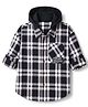 Primo Gino Cotton Woven Full Sleeves Buffalo Checkered Shirt with Detachable Hood - Black