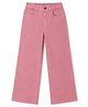 Primo Gino Woven Full Length Washed Overdyed Wide Leg Jeans - Pink