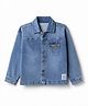 Primo Gino Cotton Woven Full Sleeves Drop Shoulder Oversized Denim Jackets - Light Blue