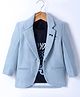 Dapper Dudes Cotton Woven Full Sleeves Solid Blazer With Printed T-Shirt - Blue