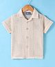 Dapper Dudes Cotton Crochet Shirt Half Sleeves Offwhite 9-10 Years