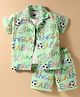 Dapper Dudes Cotton Knit Half Sleeves Shirt & Shorts Co-Ord Set WithT-Shirt & Ball Print - Light Green
