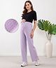 Bella Mama Knit Full Length Striped Maternity High Coverage Maternity Pant - Lilac