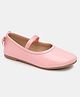 Aria+Nica Bow Applique Detailed Mary Jane Ballerinas - Baby Pink