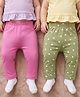 Babyoye 100% Cotton Knit With Eco Jiva Finish Full Length Hearts Printed Diaper Leggings Pack Of 2 - Pink & Olive Green