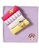Doodle Poodle 100% Cotton Interlock Knit Hand & Face Towels With Floral Print Pack of 5  - Pink Red & Yellow