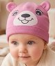 Babyoye 100% Cotton Interlock Knit Solid Cap With Puppy Print Purple - Diameter 15.5 cm